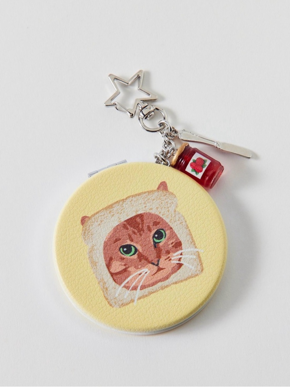 Funky Cat Toasty Kitty UO Icon Compact Mirror Bag Charm Keychain